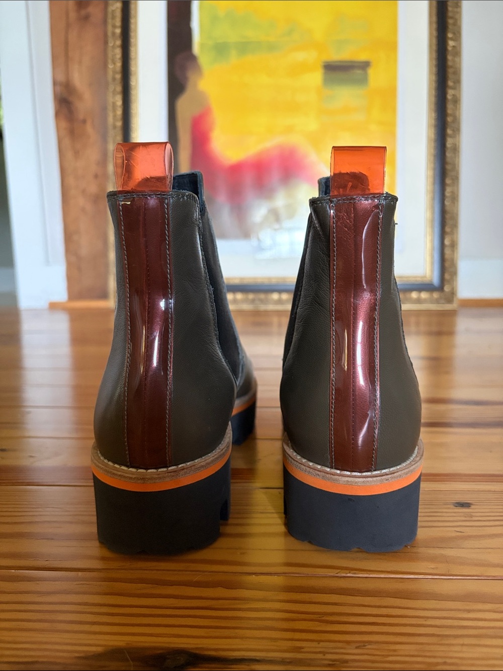 Montelliana | Green leather ankle boots - Picture 4 of 8